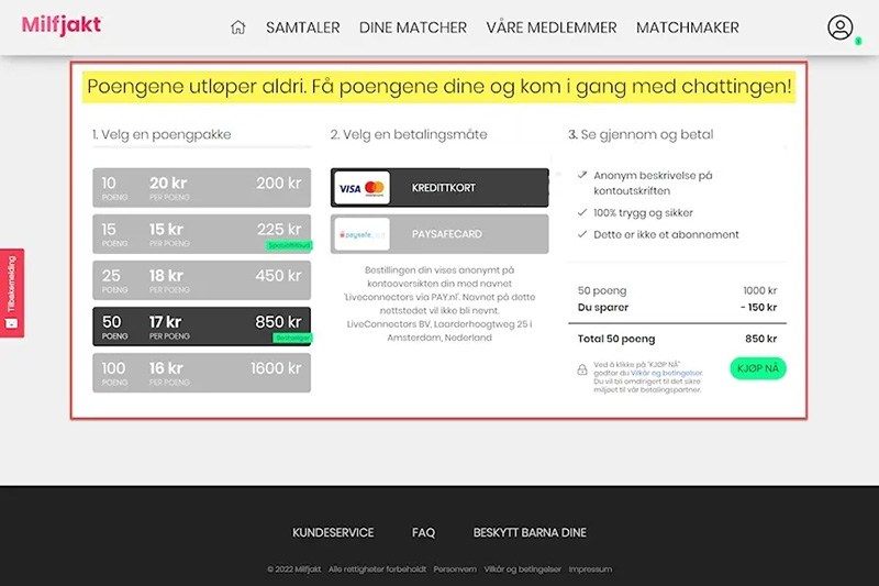 Priser og Betalingsmetoder